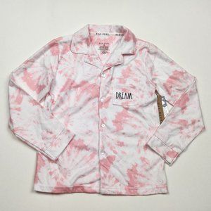 NWT Rae Dunn Pink Tie Dye Dream Long Sleeve Pajama Shirt sz Girl's M 7/8